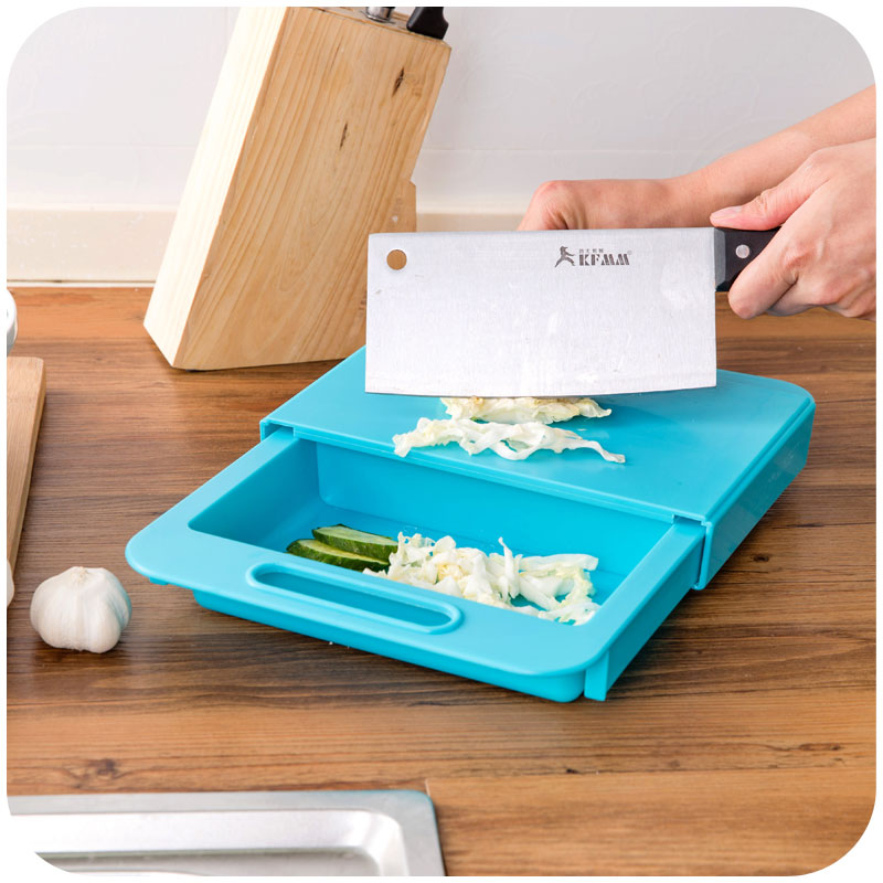 3-in-1 Kitchen Cutting Board with Sink and Drain Basket