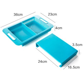 3-in-1 Kitchen Cutting Board with Sink and Drain Basket