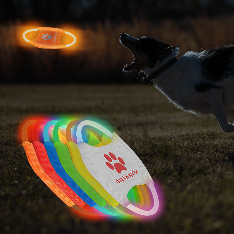 LED Light-Up Dog Flying Disc - Interactive Training Toy & Game Accessory