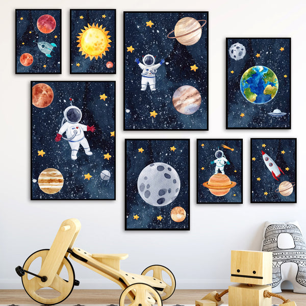 Astronaut Galaxy Canvas Art