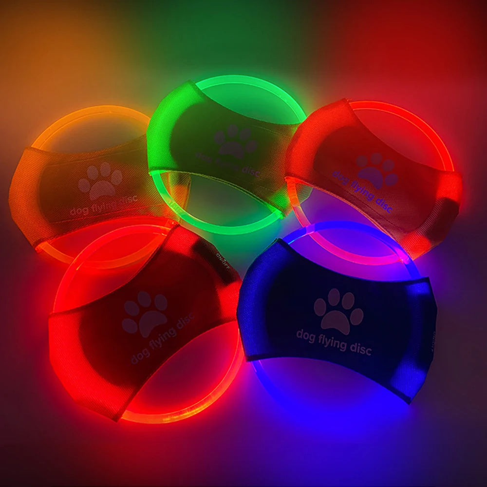 LED Light-Up Dog Flying Disc - Interactive Training Toy & Game Accessory