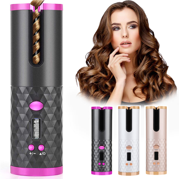 Portable Rechargeable Automatic Hair Curler with LCD Display