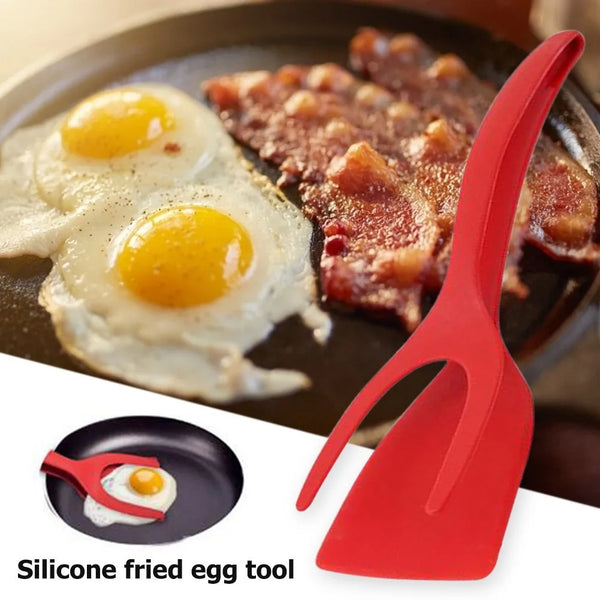 2-in-1 Grip and Flip Tongs for Kitchen Eggs and Pancakes